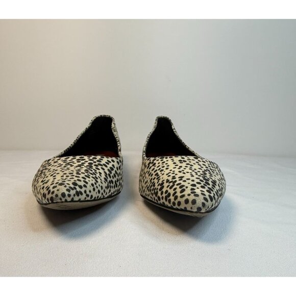 MIA Kandace Suede Pointy Toe Women Size 7 White/Black Vegan Ballet Flats Casual - Picture 5 of 14